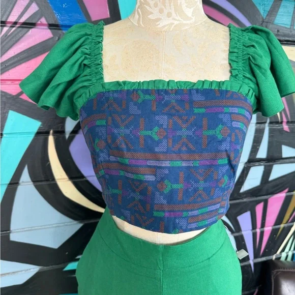 NWT Rachel Zoe Set!! GREEN! Linen, Stretchy, so cute! - Picture 3 of 15